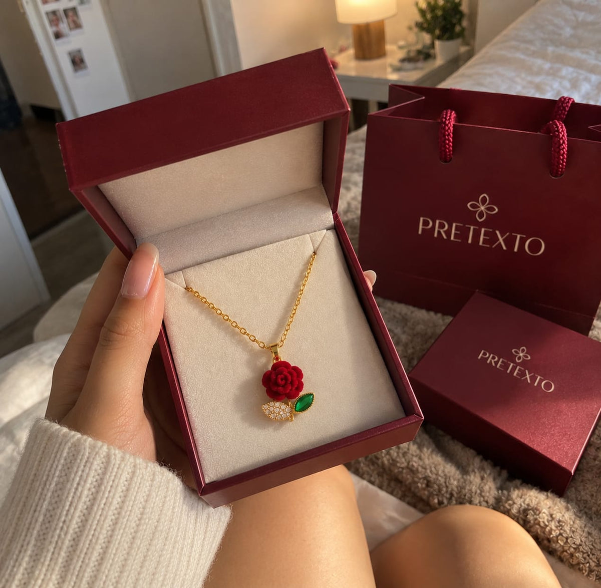 Collar de Rosa Roja para Regalo | PRETEXTO