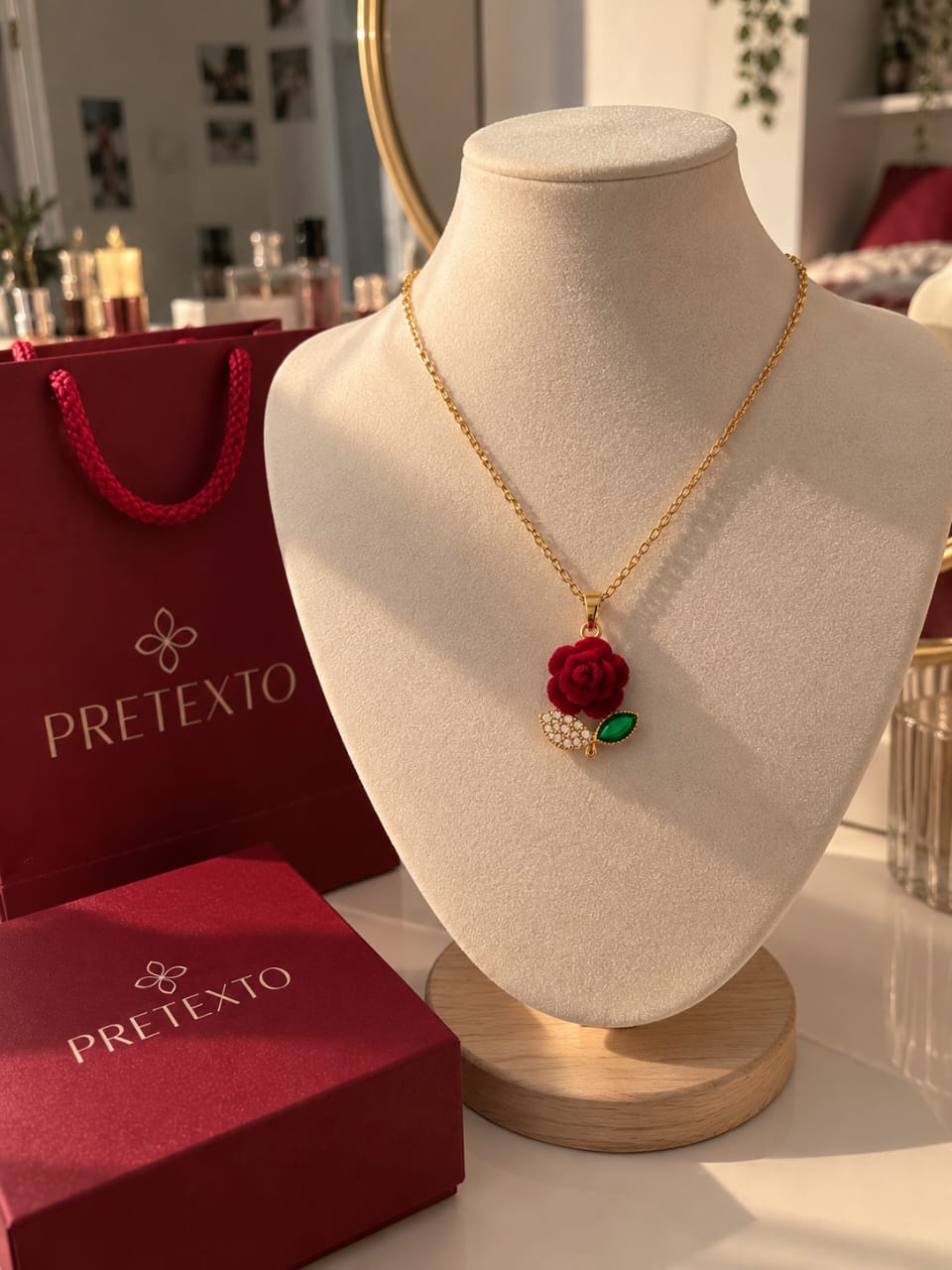 Collar de Rosa Roja para Regalo | PRETEXTO